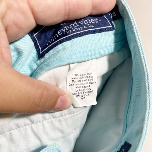 Vineyard Vines Turquoise Sharks Flat Front Shorts - Picture 6 of 9